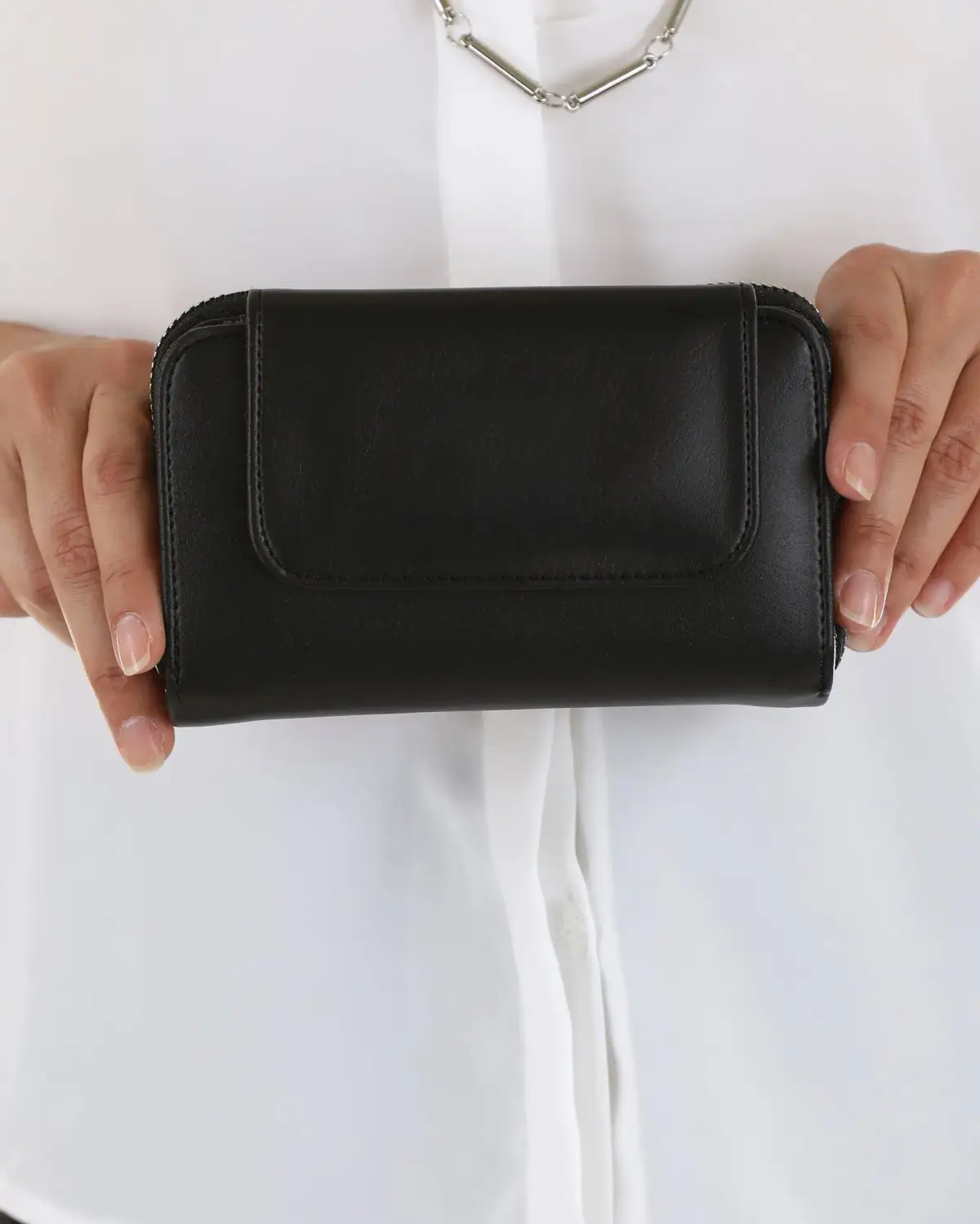 کیف پول زیپدار دربدار مشکی