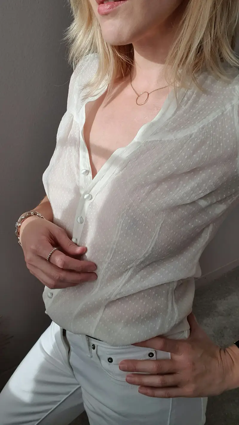 شومیز نخی روزمره — سفید